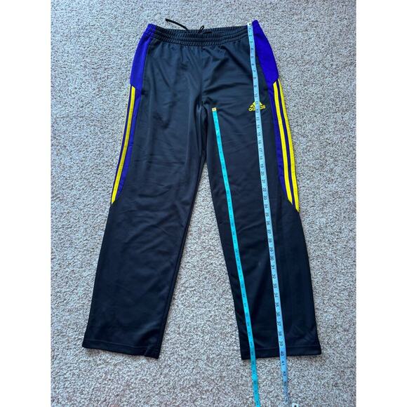 Adidas warm up track pants, Black, Purple & Yellow on sides; zippered bottoms - Picture 3 of 12